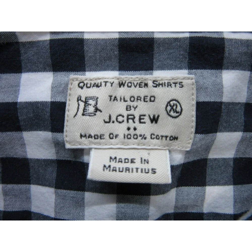 J.CREW Shirt Men’s Sz. XL Quality Woven Buttoned Up Long Sleeve Plaid Black